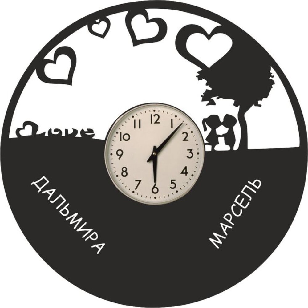 Love Vinyl Clock Vector